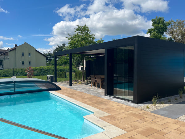 Motorised Pergola | The Aperto | Sliding Retractable Panels | Spans Up To 7m | Integrated LED | Wall-Mounted or Freestanding