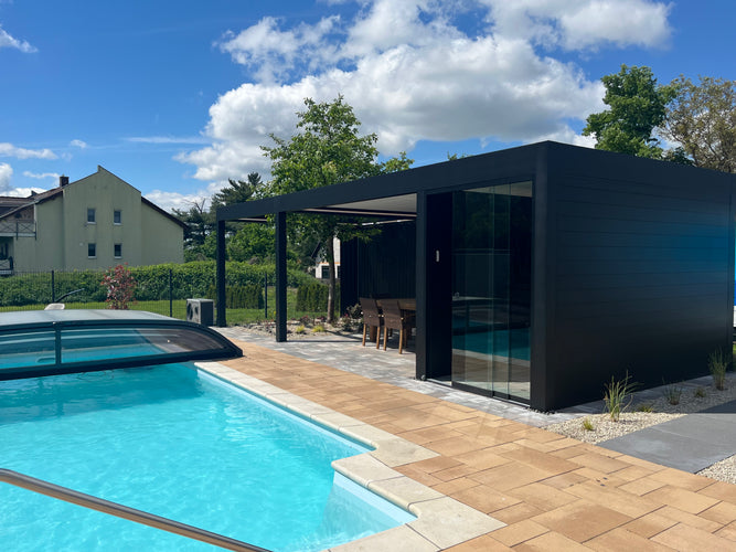 Motorised Pergola | Deponti Pinela Deluxe Plus | Sliding Retractable Panels | Spans Up To 7m | Integrated LED | Wall-Mounted or Freestanding