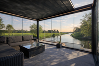 Motorised Pergola | The Aperto | Sliding Retractable Panels | Spans Up To 7m | Integrated LED | Wall-Mounted or Freestanding