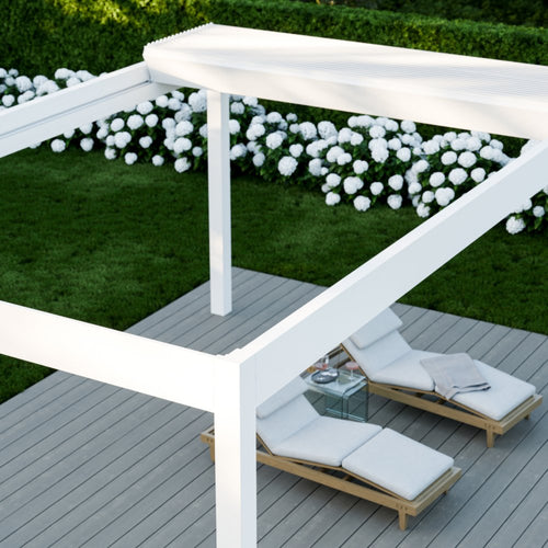 Motorised Pergola | The Aperto | Sliding Retractable Panels | Spans Up To 7m | Integrated LED | Wall-Mounted or Freestanding