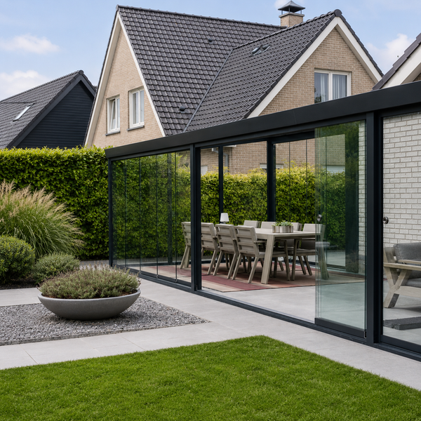 Wide-Span Aluminium Veranda | The Luxa | Up To 7m | Polycarbonate or Glass Roof | Freestanding