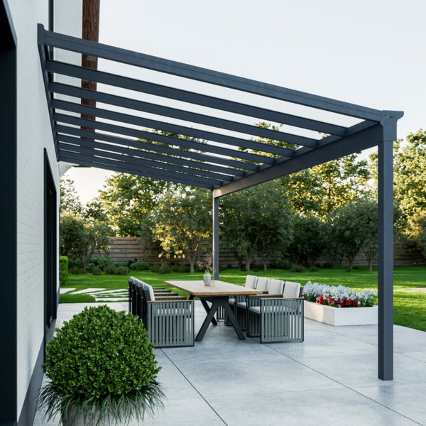 Aluminium Veranda | Deponti Pigato | Wide Span Up To 7m | Extra-Large Gutter | Glass Roof