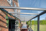 Aluminium Veranda | The Nobile | Wide Span Up To 7m | Extra-Large Gutter | Polycarbonate or Glass Roof