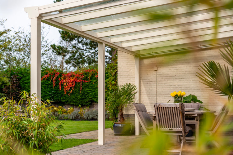 Aluminium Veranda | The Nobile | Wide Span Up To 7m | Extra-Large Gutter | Polycarbonate or Glass Roof