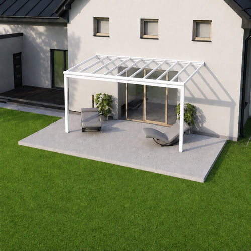 Aluminium Veranda | The Nobile | Wide Span Up To 7m | Extra-Large Gutter | Polycarbonate or Glass Roof