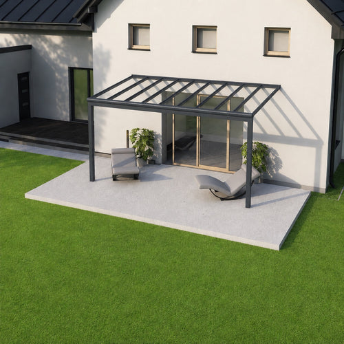 Aluminium Veranda | The Nobile | Wide Span Up To 7m | Extra-Large Gutter | Polycarbonate or Glass Roof