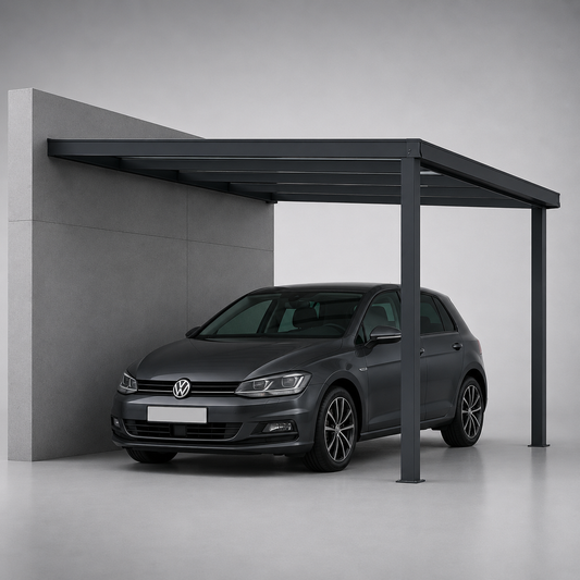 Aluminium Carport | The Stretto | Slim Profile | Aluminium Beam Covers | Wall Mounted or Freestanding | Clean Premium Finish