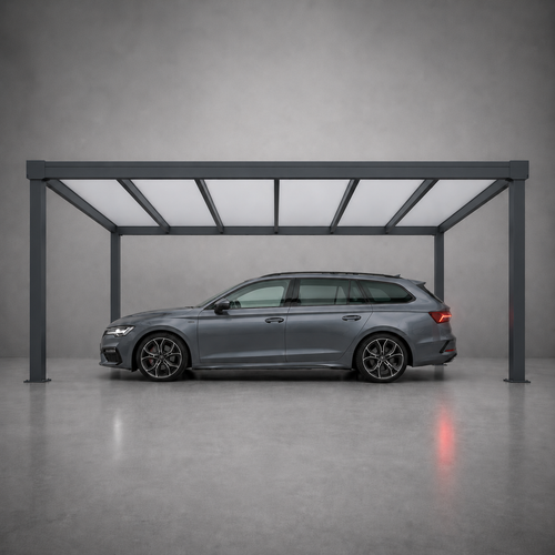 Aluminium Carport | The Tetto Freestanding | Modular & Interlinkable | Sloped Roof with Concealed Drainage | Add Grillo Louvre Sides