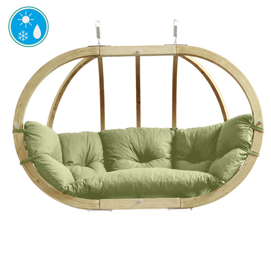 Globo Royal Oliva Double Seater Hanging Egg Chair — front view