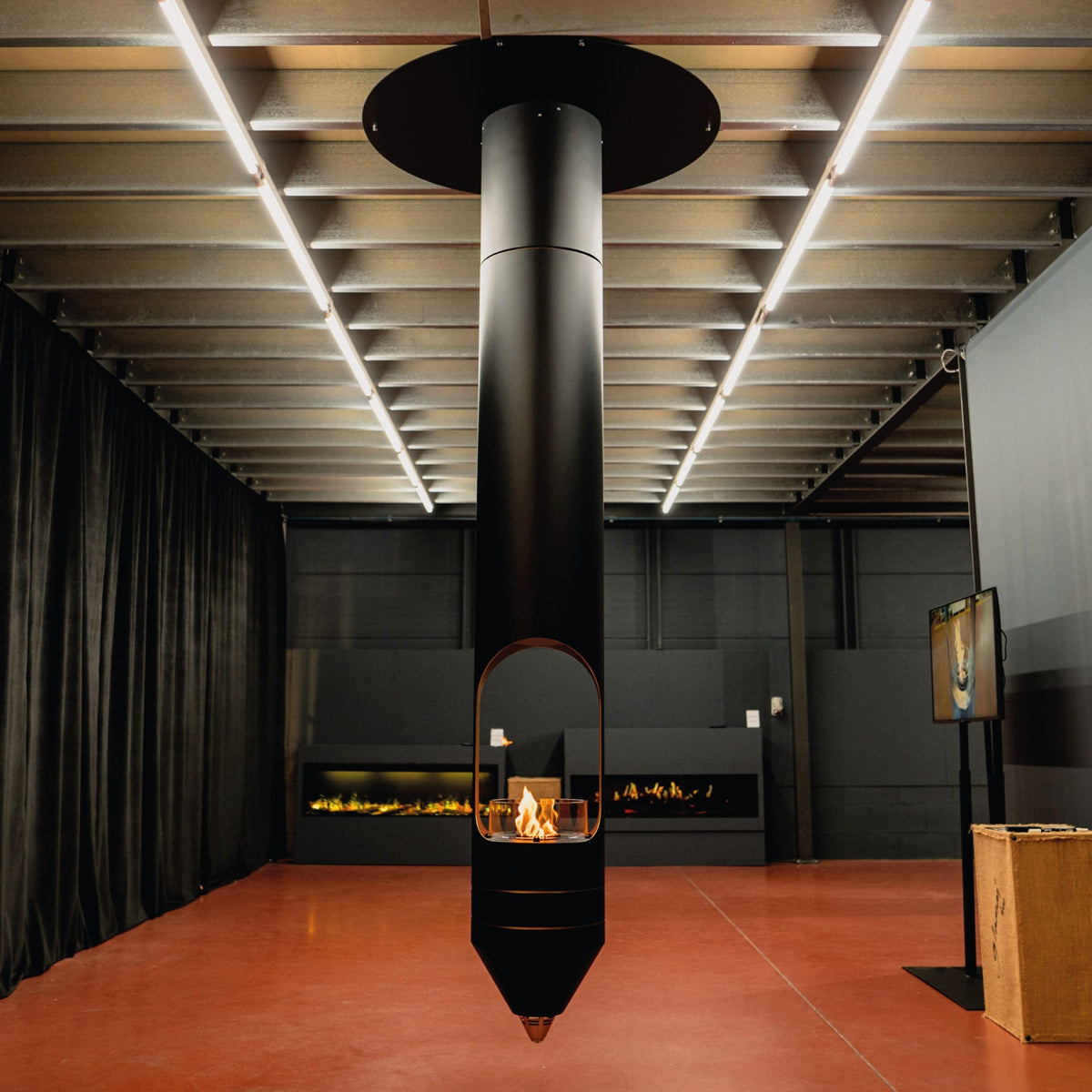 Glammfire Signature Suspended Fire — styled in a garden setting