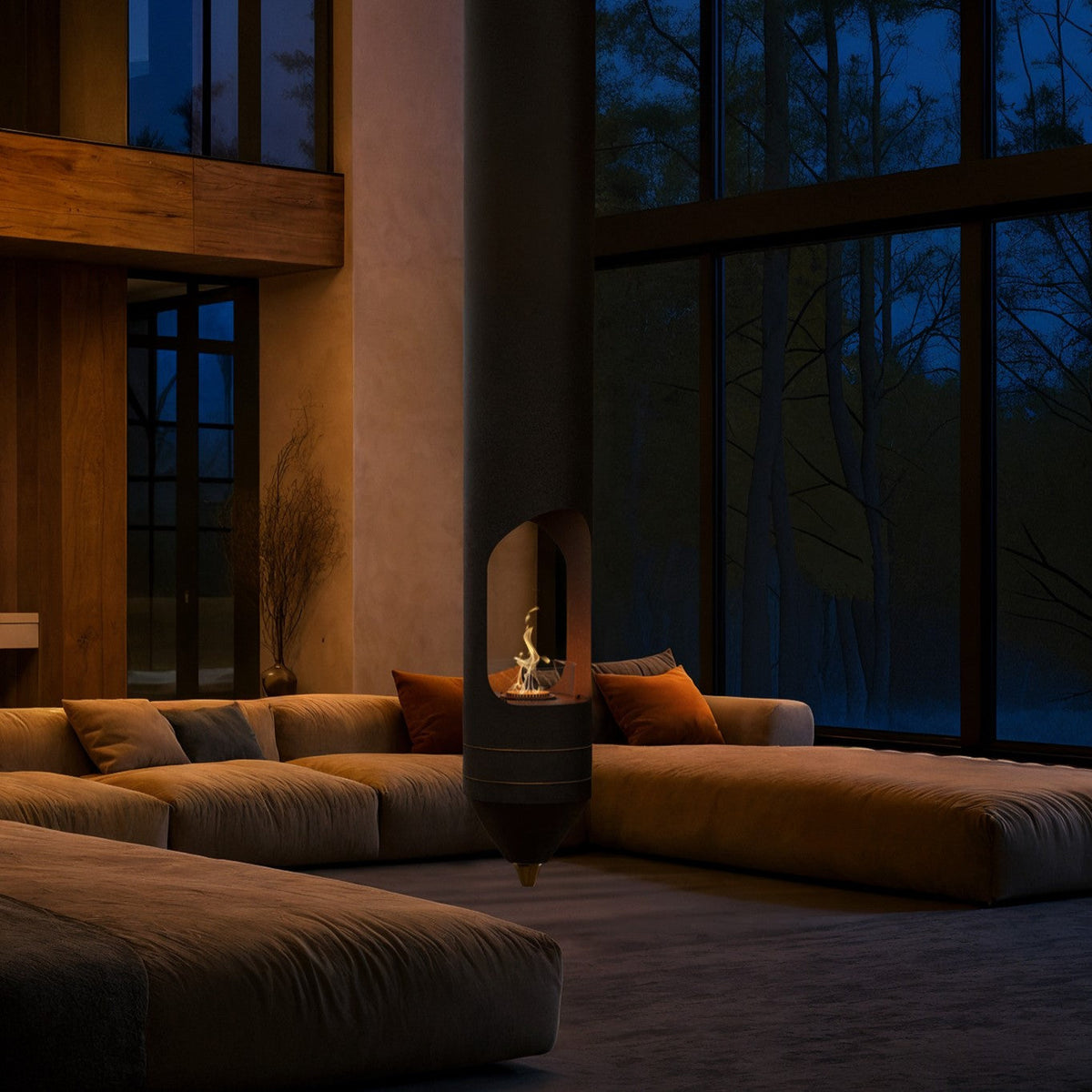 Glammfire Signature Suspended Fire — in use outdoors