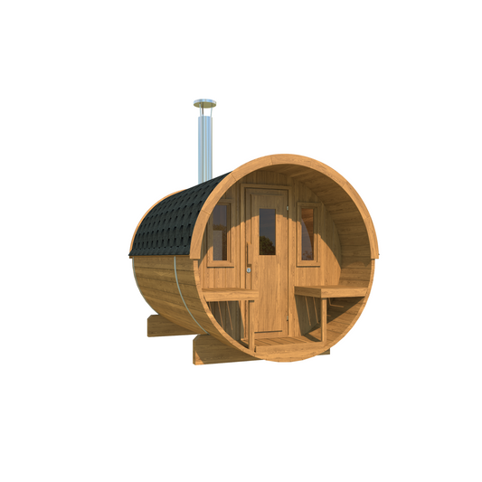 Barrel Sauna 250 — Thermowood Garden Sauna for Small Groups, 2.5m — thermowood — angle view 1