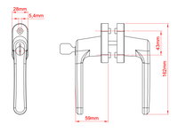 Fiano Side or Centre Opening Locking Handle