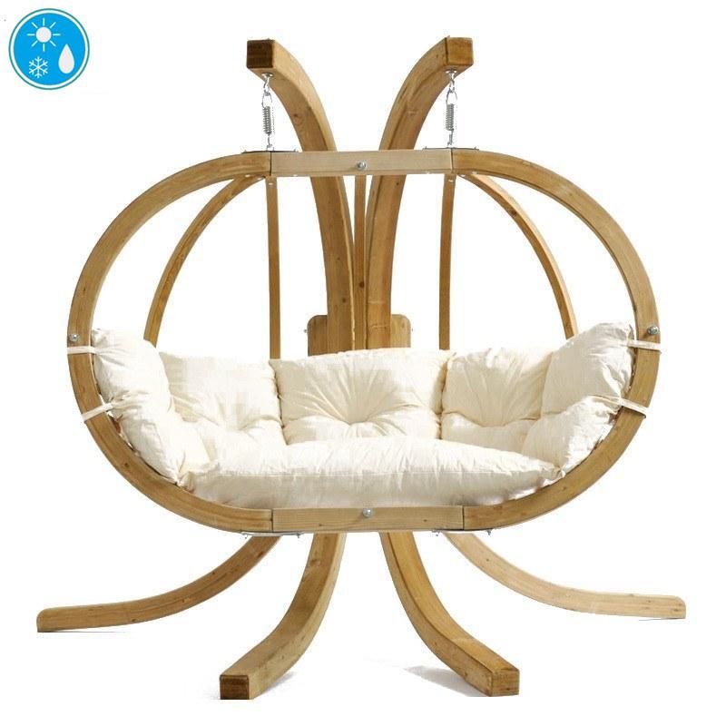 Globo Royal Double Hanging Egg Chair Set — from an angle