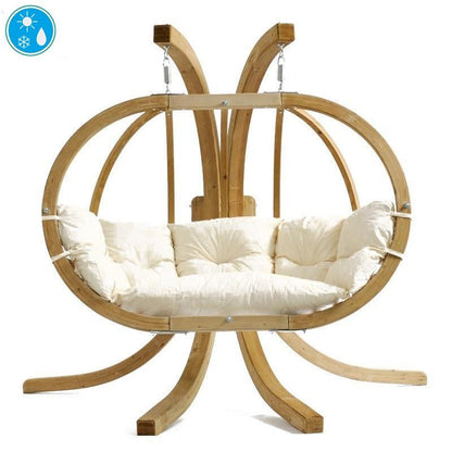 Globo Royal Double Hanging Egg Chair Set — from an angle