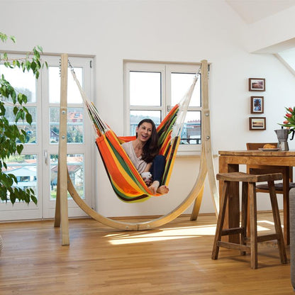 taurus wooden hanging chair stand freestanding cutaway render