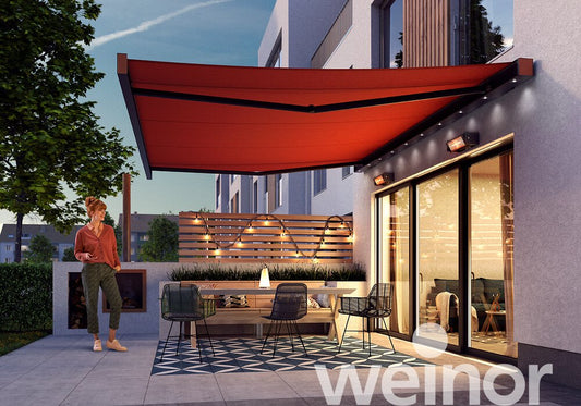 Cassette Awning | Weinor Smaila | Cubic Design | Spans Up To 5.5m | Optional LED & VarioShade Valance