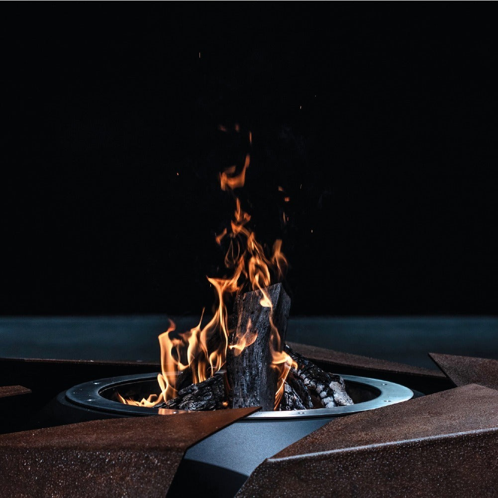 glammfire stravaganza fire pit bbq grill product exterior view — view 2