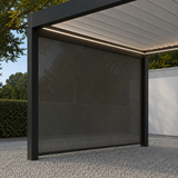 Motorised Carport Side Screen | Fiano Motorised Screen | Somfy IO Motor | Zip-Style | Anthracite Fabric | Compatible with Pinela Range