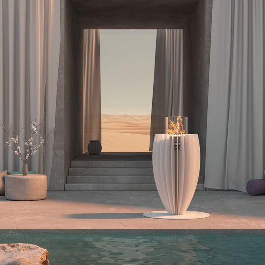 GlammFire Tuli Gas Heater — in use outdoors
