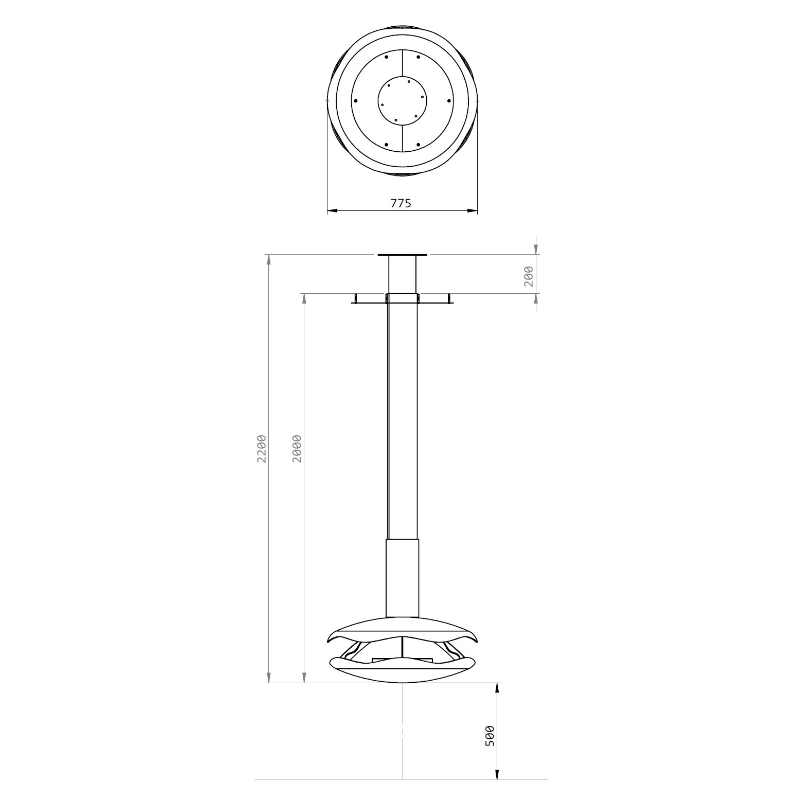 Glammfire Perola Suspended Fire — side profile