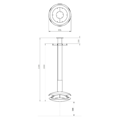 Glammfire Perola Suspended Fire — side profile