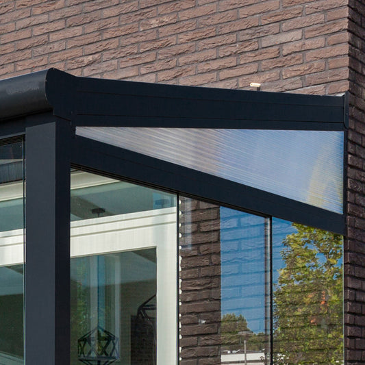 Veranda Gable Polycarbonate Panel | Roma Verandas | Custom Cut F-Profile Frame | Made for Sloped Gable Ends | Universal Veranda Compatibility