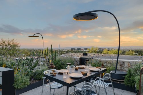 Bromic Eclipse Smart-Heat Portable on an outdoor terrace | Roma Verandas