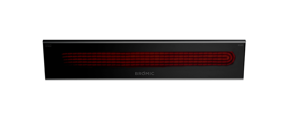 Bromic Platinum Smart-Heat Electric in black, switched on | Roma Verandas