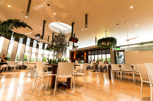 Bromic Platinum Smart-Heat Gas in a commercial beer garden | Roma Verandas