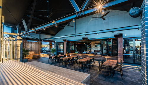 Bromic Platinum Smart-Heat Gas in a hotel beer garden | Roma Verandas