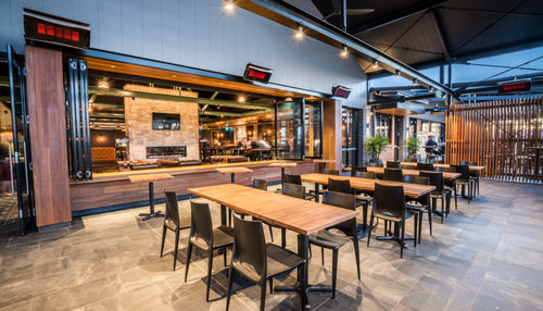 Bromic Platinum Smart-Heat Gas warming a pub terrace | Roma Verandas