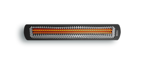 Bromic Tungsten Smart-Heat Electric in black, switched on | Roma Verandas