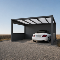 The Tetto freestanding aluminium carport in anthracite covering a vehicle, standalone on a driveway