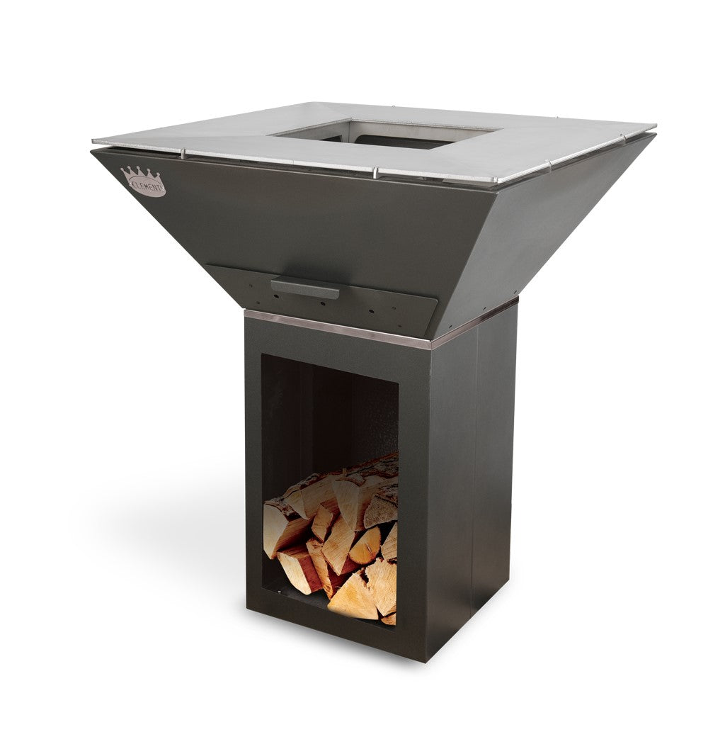 Clementi Colorado Wood Fired BBQ Grill — in use outdoors