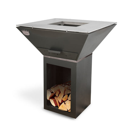 Clementi Colorado Wood Fired BBQ Grill — in use outdoors