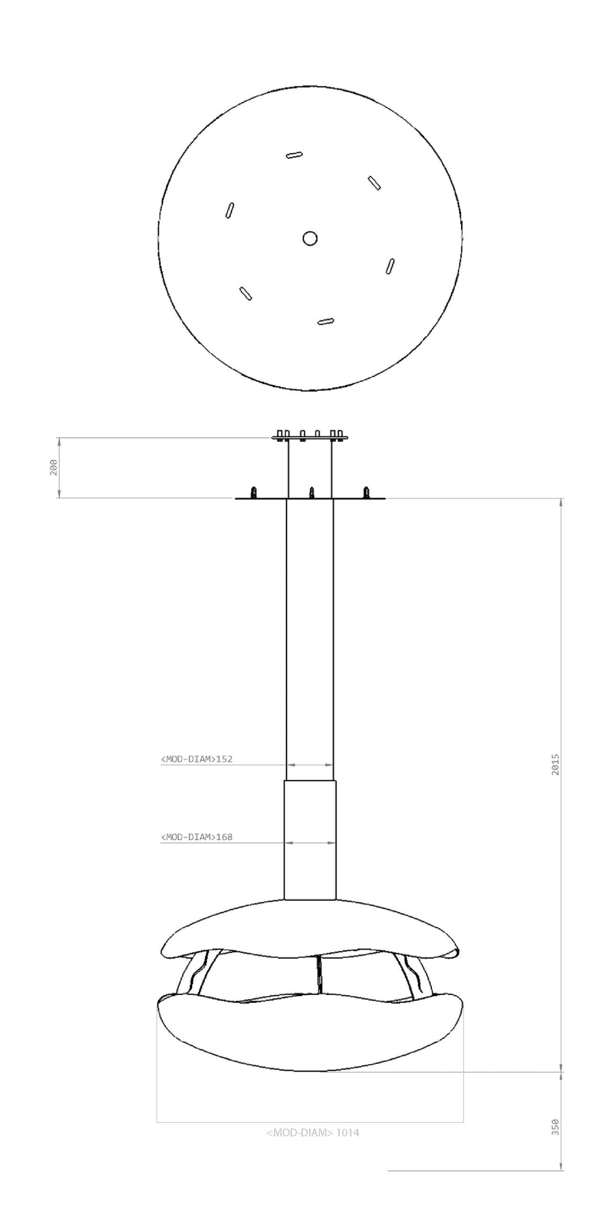 Glammfire Perola Plus Suspended Fire — side profile