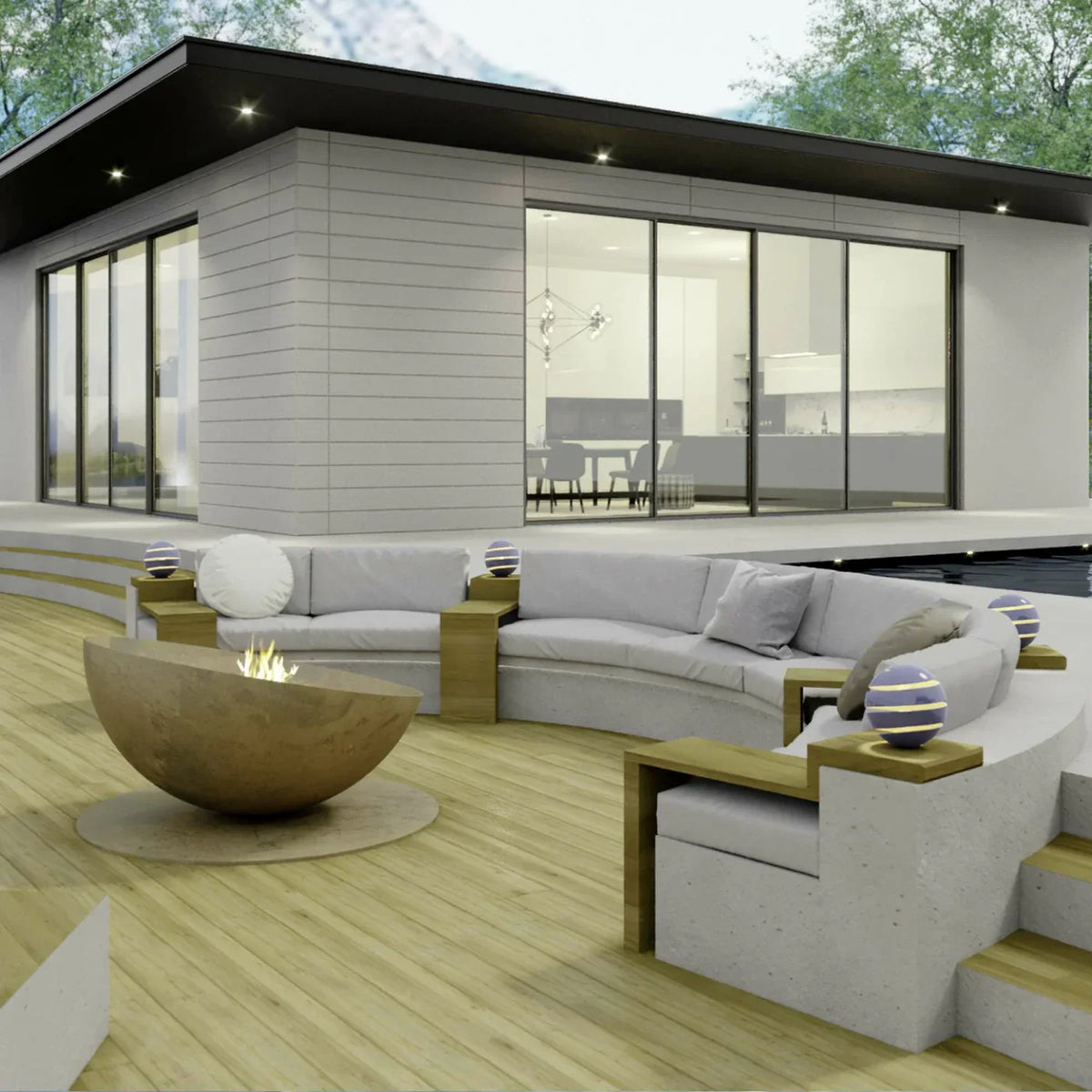 GlammFire Solace Fire Pit — side profile