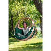 globo single verde hanging egg chair product exterior view
