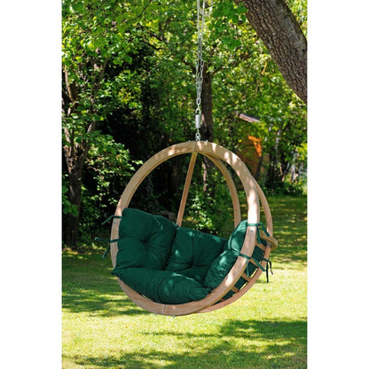 globo single verde hanging egg chair product exterior view — view 2