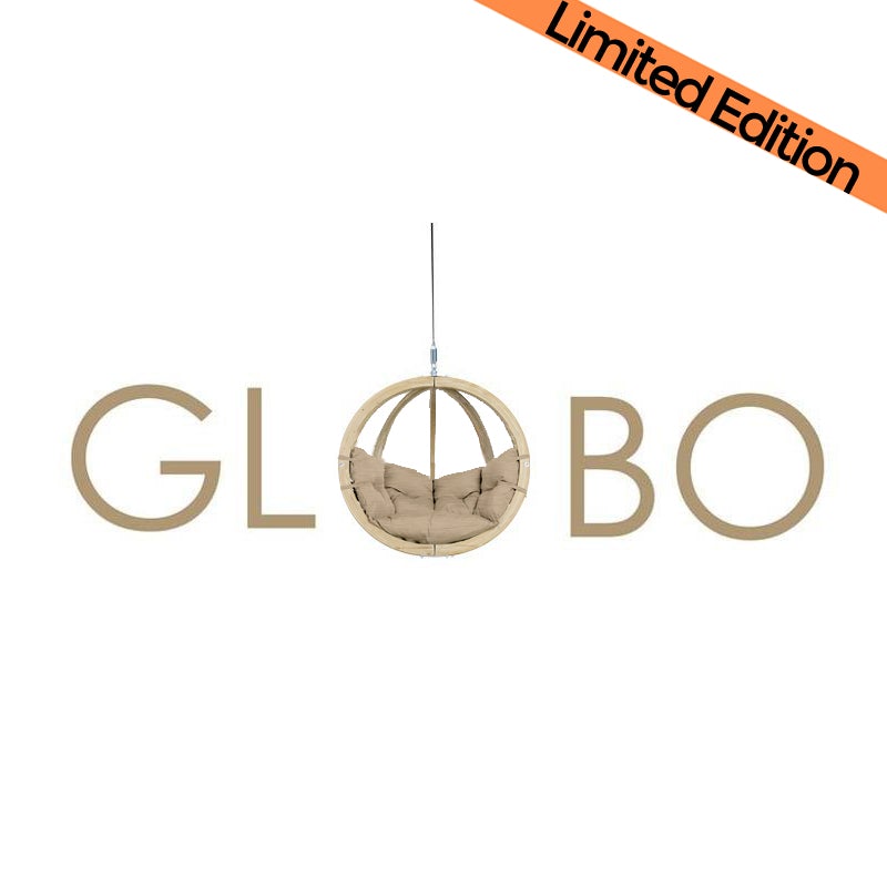 globo single sahara hanging egg chair limited edition product exterior view — view 3