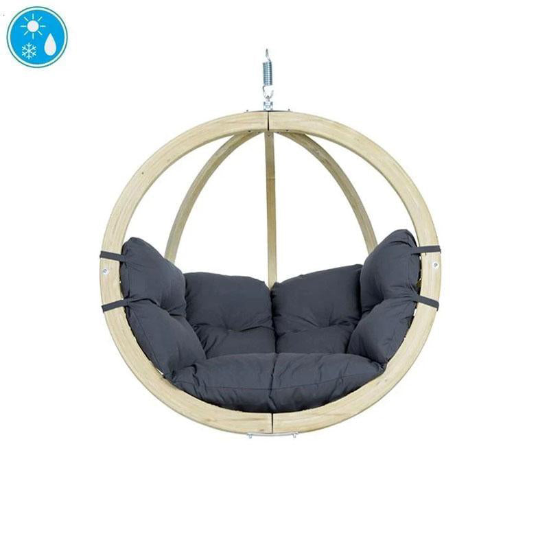 Globo Single Anthracite Hanging Egg Chair product exterior view