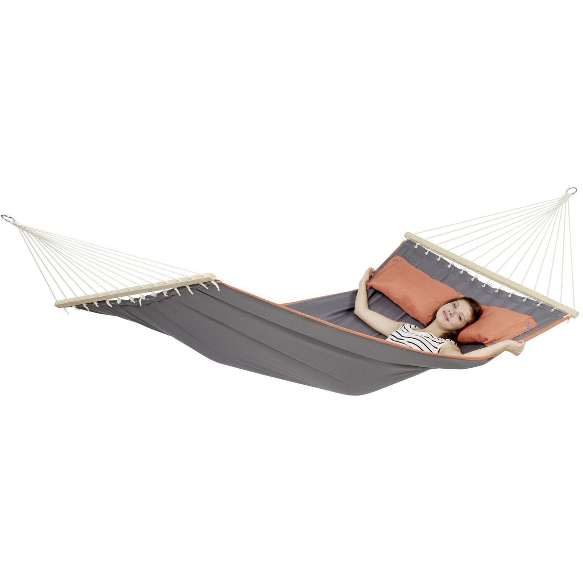 American Dream Grey Hammock — styled in a garden setting