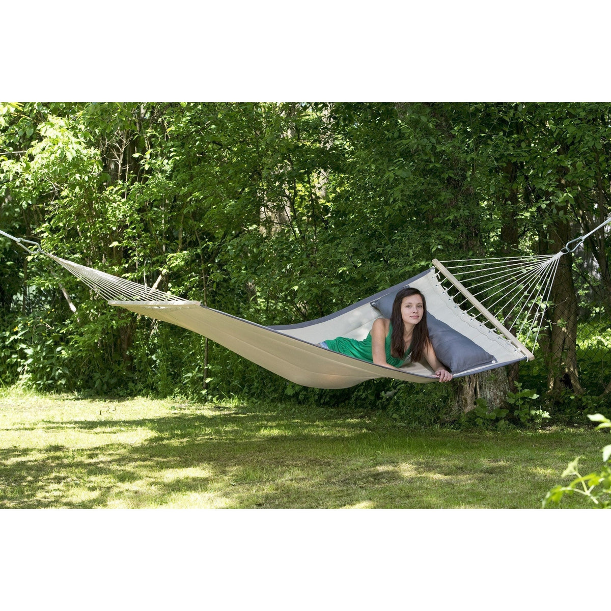 American Dream Sand Hammock — styled in a garden setting