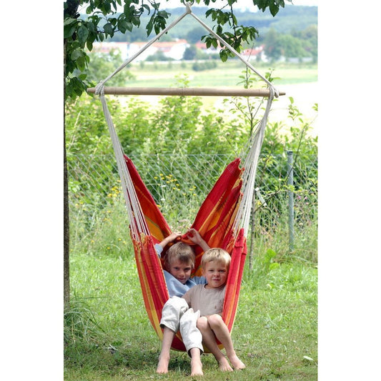 Brasil Papaya Hammock Chair — in use outdoors