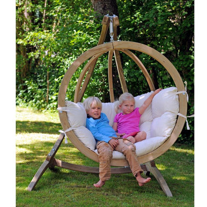 globo single hanging egg chair set product exterior view — view 4