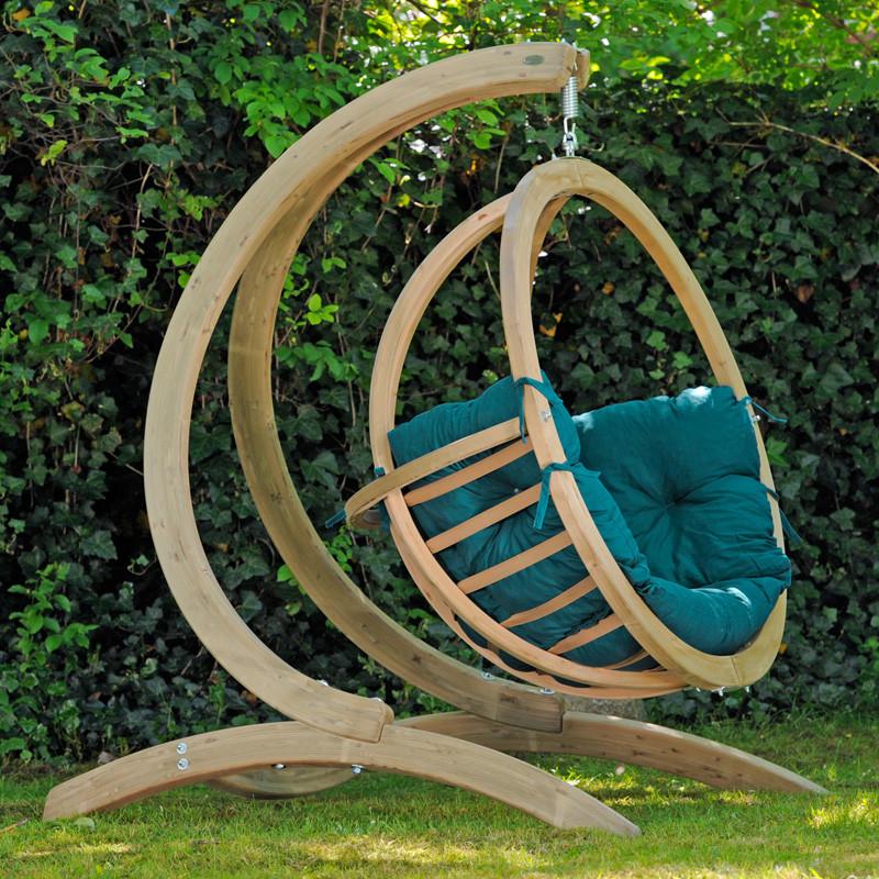globo single hanging egg chair set product exterior view — view 5