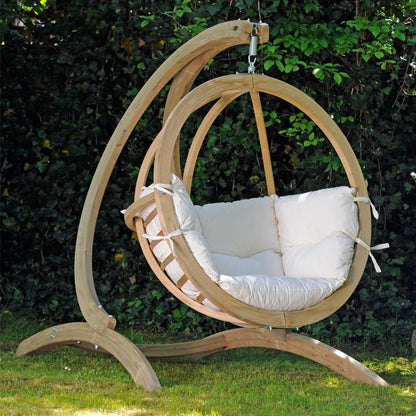 globo single hanging egg chair set product exterior view — view 6