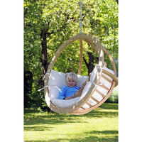 Globo Single Natura Hanging Egg Chair — in use outdoors