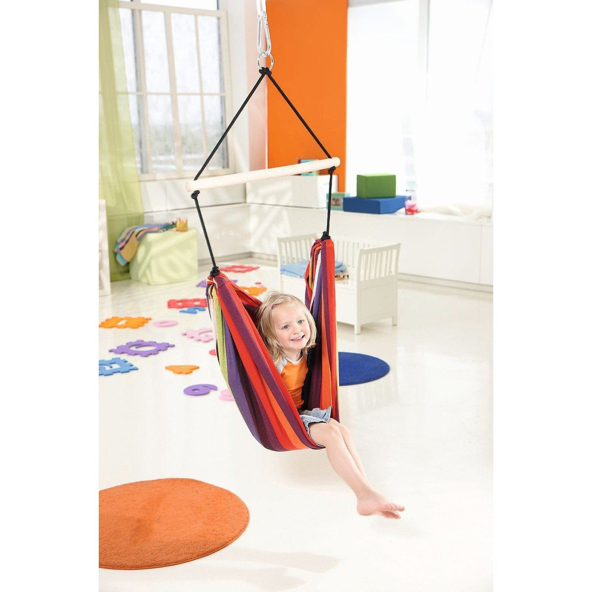 relax kids hanging chair rainbow product exterior view — view 2